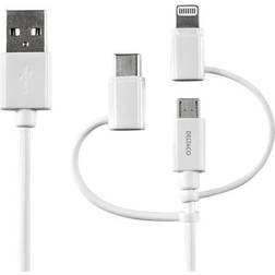 Deltaco USB A-USB B Micro/USB C/Lightning 0.5m