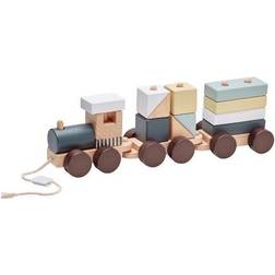 Kids Concept Train avec cubes en bois, multicolore Multicolore