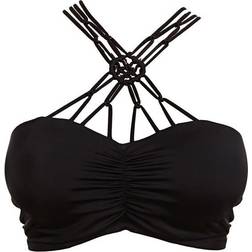 Freya Macrame Padded Bandeau Bikini Top - Black