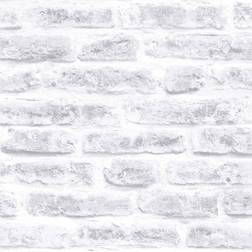 Graham & Brown Papier peint intissé Industriel Briques Loft 1005 x 52cm Blanc