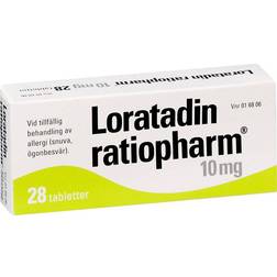 Loratadine Ratiopharm 10mg 28 st Tablett