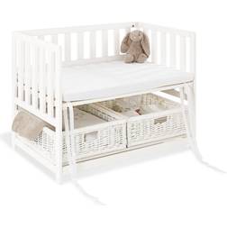 Pinolino Bedside Crib med Madrass Janne/Vit