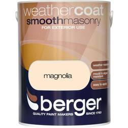 Berger Weathercoat Smooth Masonry Wall Paint Magnolia 5L