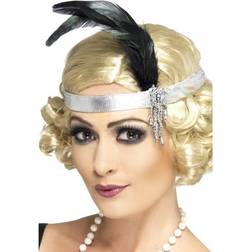 Smiffys Silver Satin Charleston Headband