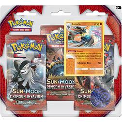 Pokémon Sun & Moon Crimson Invasion 3 Booster Packs Plus Lucario Promo Card