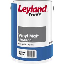 Leyland Trade Vinyl Matt Ceiling Paint, Wall Paint Black 5L