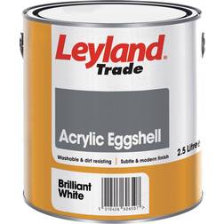 Leyland Trade Acrylic Eggshell Ceiling Paint, Wall Paint White 2.5L