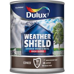 Dulux Weathershield Exterior Metal Paint, Wood Paint Brown 0.75L