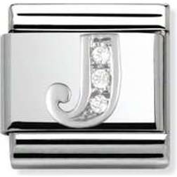 Nomination Composable Classic Link Letter J Charm - Silver/Transparent