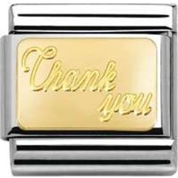 Nomination Composable Classic Link Thank You Charm - Silver/Gold