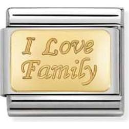 Nomination Composable Classic I Love Family Link Charm - Silver/Gold