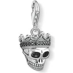 Thomas Sabo Skull King Charm - Silver/Black