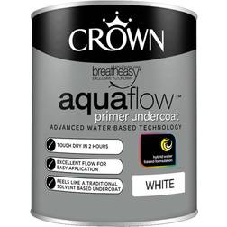 Crown Aquaflow Undercoat Metal Paint, Wood Paint White 0.75L