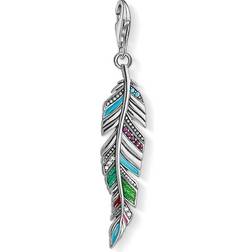 Thomas Sabo Charm Club Ethnic Feather Charm Pendant - Silver/Multicolour