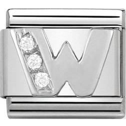 Nomination Composable Classic Link Letter W Charm - Silver/White