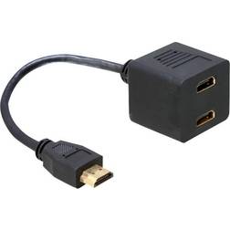 DeLock HDMI-2HDMI M-F 0.2m