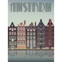 Vissevasse Amsterdam Canal Houses Plakat 30x40cm