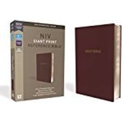 NIV, Reference Bible, Giant Print, Leather-Look, Burgundy, Red Letter Edition, Comfort Print