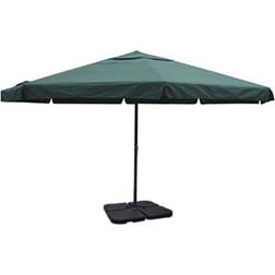 vidaXL Ombrellone In Alluminio Con Base Portatile Verde 500cm