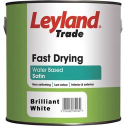 Leyland Trade Fast Drying Satin Metal Paint, Wood Paint White 2.5L