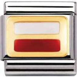 Nomination Composable Classic Link Poland Flag Charm - Gold/Silver/White/Red