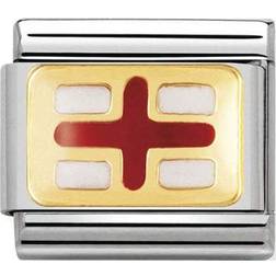 Nomination Composable Classic Link England Flag Charm - Gold/Red/White