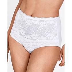 Miss Mary Lovely Jaquard and Lace Panty Girlde - White