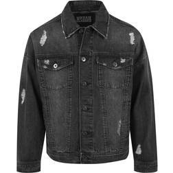 Urban Classics Ripped Denim Jacket - Black