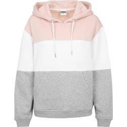 Urban Classics Oversized 3-Tone Hoody - Rose/White/Grey