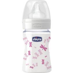 Chicco Biberón Well-Being Vidrio Silicona Rosa 0M 150ml