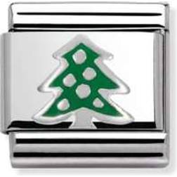 Nomination Composable Classic Link Christmas Tree Charm - Silver/Green
