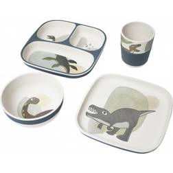 Sebra Bamboo Melamine Dinner Set Dino 4pcs