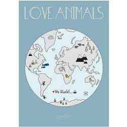 OYOY Love Animals The World Poster 19.7x27.6"