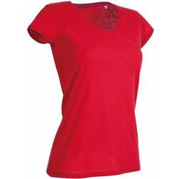 Stedman Megan V Neck T-shirt - Crimson Red