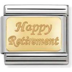 Nomination Composable Classic Happy Retirement Link Charm - Silver/Gold