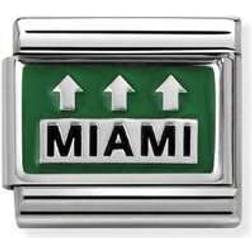 Nomination Composable Classic Miami Freeway Link Charm - Silver/Black/Green