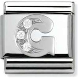 Nomination Composable Classic Link Letter G Charm - Silver/White
