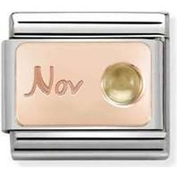 Nomination Composable Classic November Link Charm - Silver/Rose Gold/Citrine