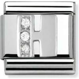 Nomination Composable Classic Link Letter H Charm - Silver/White