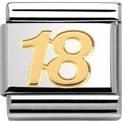 Nomination Composable Classic Link Number 18 Charm - Silver/Gold