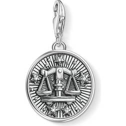 Thomas Sabo Charm Club Zodiac Sign Libra Charm Pendant - Silver/Black/White