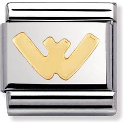 Nomination Composable Classic Link Letter W Charm - Silver/Gold