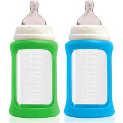 Cherub Colour Change Wide Neck Glass Bottles 240ml 2-pack