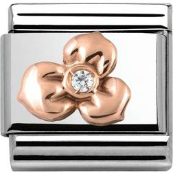 Nomination Composable Classic Link Flower Charm - Silver/Rose Gold/White