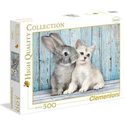 Clementoni High Quality Collection Cat & Bunny 500 Pieces