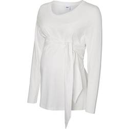 Mamalicious Feminine Maternity Top Long Sleeved White/Bright White (20008166)