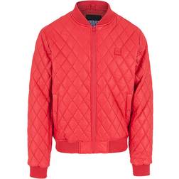 Urban Classics Diamond Quilt Leather Imitation Jacket Fire Red