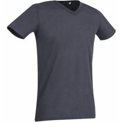Stedman Ben V-neck For Men - Donkergrijs Rondgewoven Katoen