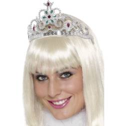 Smiffys Prinsessen tiara/verkleed kroontje zilver voor dames