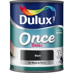 Dulux Once Gloss Metal Paint, Wood Paint Black 0.75L